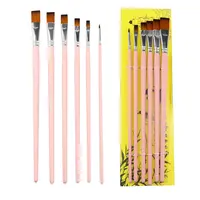 Bristle Pointed Round Brush Art Paint Brushes for Acrylic,Oil,Watercolor  Painting Supplies,Set of 6 Artist Brushes.