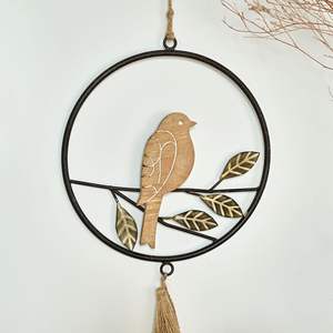 Décoration murale lavable INNOVA Home, style rustique, en MDF, motif oiseaux et arbre printanier, pour salon - Product Image 5