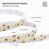 Bande lumineuse LED SMD 2835 12V 24V, flexible et découpable, pour éclairage sous comptoir, armoire, placard, cuisine
