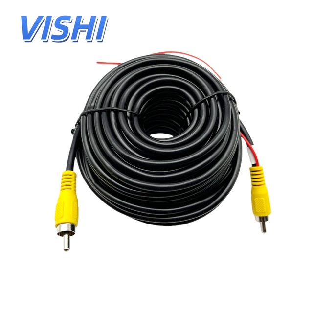 Vishi Durable Car Camera Reverse Image RCA Interface AV Video Cable with Trigger Wire for Rear View