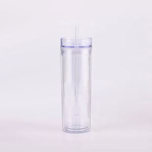 Gobelet isotherme double paroi en acrylique incassable de 16 oz avec couvercle et paille, idéal pour les enfants de maternelle, utilisation sûre - Product Image 5