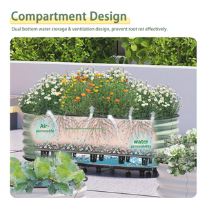 Jardinière surélevée pour balcon extérieur, toit, plantation de fleurs et de légumes, bac à fleurs, bac à plantes <span class=keywords><strong>en</strong></span> métal mobile - Product Image 4