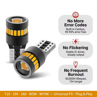 Ampoule LED G-View T10 W5W Orange Ambre 194 168 CANBUS pour éclairage intérieur de voiture, plafonnier, feux de position latéraux, feux de stationnement 12V