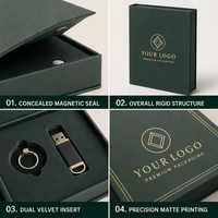 Boîte cadeau en carton rigide recyclable avec logo personnalisé, fermeture magnétique, emballage pour bijoux, stockage USB, produits de vente au détail