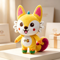 Peluche renard personnalisée, mascotte de dessin animé, animal en peluche, faible MOQ, OEM ODM, peluche super douce en coton PP, cadeau brodé pour enfants