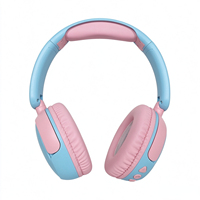 Headphone Anak Lipat Nirkabel Over Ear dengan Batas Volume Aman 85dB, Pelindung Pendengaran, Dilengkapi Mikrofon, Mendukung OEM