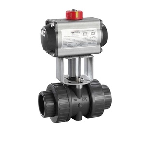 Vannes à boisseau sphérique pneumatiques en PVC/UPVC filetées/à brides DN15~DN100 PN10 pour produits chimiques et eau ISO9001 OEM - Product Image 2