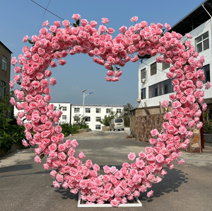 New <strong>Design</strong> Silk Flowers Propose Marriage Decorative Heart <strong>Shaped</strong> <strong>Entrance</strong> Flower <strong>Arch</strong> for Wedding Decoration - Product Image 1