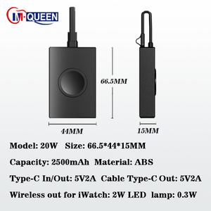 Batterie externe magnétique sans fil ultra-mince 2500 mAh, sortie 10 W pour Apple Watch iWatch, chargeur portable pour téléphone et lampe - Product Image 3