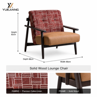 Fauteuil lounge 3 places, pieds en bois massif, style italien moderne, extensible, revêtement écologique, confortable, pour la maison, le bureau, la salle à manger, l'hôtel