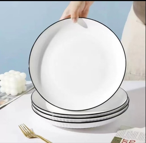 Vente en gros Assiettes à dîner en céramique simples Black Line série <span class=keywords><strong>Yamada</strong></span> 7 pouces <span class=keywords><strong>8</strong></span> pouces 9 pouces 10 pouces - Product Image 6