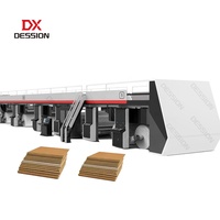 Máquina de Fabricación de Cartón Corrugado de Alta Velocidad con Control Inteligente PLC Delta, Línea Automática de 5 Capas, 100-300m/min