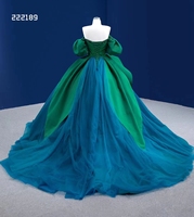 Feishiluo Robes de soirée de style contemporain pour femmes modernes Robe de bal avec double train long en tulle disponible en grandes tailles
