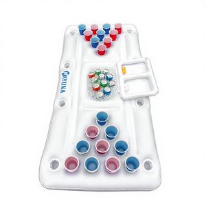 NAYUNA Flotteur de piscine gonflable en PVC 6 pieds Accessoires de jeux de piscine pour fêtes d'été avec 4 balles de <span class=keywords><strong>ping</strong></span>-<span class=keywords><strong>pong</strong></span> et 20 gobelets - Product Image 1