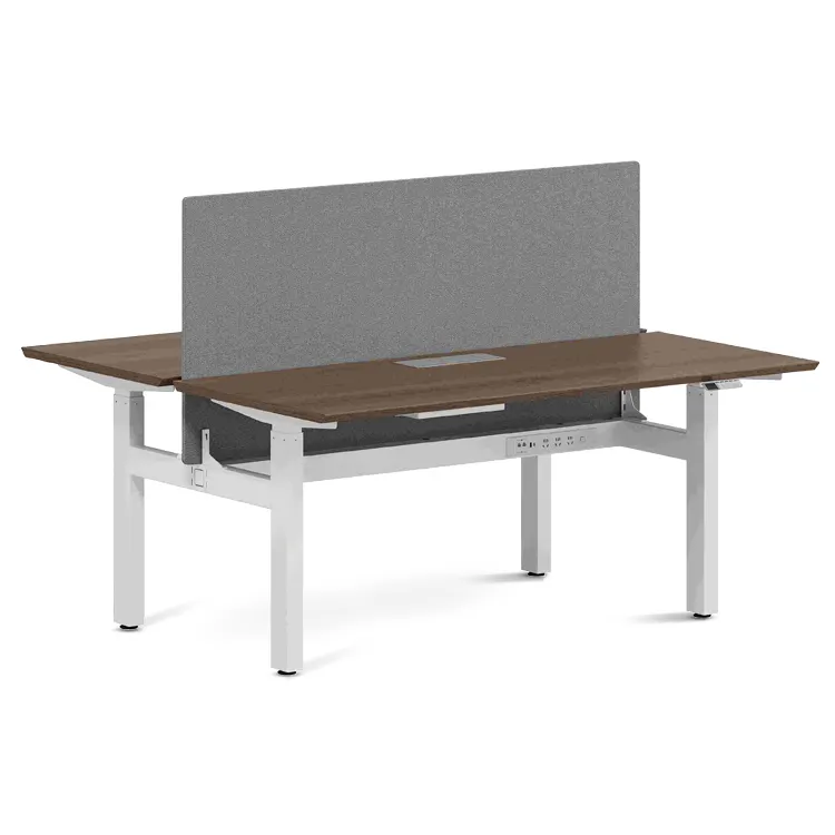 Fábrica Venda Escritório Moderno Mesa De Levantamento De Madeira Luxo Altura Ajustável Workstations Mesa Ergonômica Motores Duplos