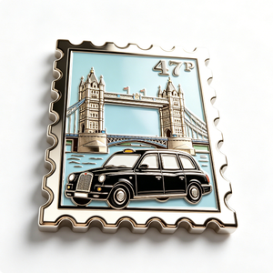 Pin Metálico del Puente de la Torre de Londres, Chapado en Oro, Aleación de Zinc, Esmalte Duro, Recuerdo con Temática de Viajes, Forma Rectangular - Product Image 6