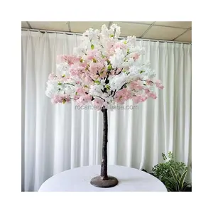 Mesa Sakura de tamaño personalizado, centro de mesa pequeño, grande, Artificial, rojo, blanco, rosa, cerezo, flor de árbol, para boda, 1m de altura