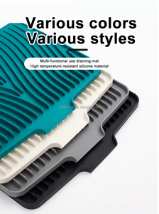 Tapis de drainage en silicone à design moderne, nouveau, avec ouverture inclinée pour l'infusion, simple, pour le séchage des assiettes, avec filtration de l'eau et isolation thermique - Product Image 6