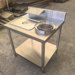 Tavolo Manuale Commerciale per Impanatura e Rivestimento con Polvere, Smontabile, in Acciaio Inossidabile Rinforzato, per Negozi di Hamburger e Pollo Fritto, Modello 800 - Product Image 3