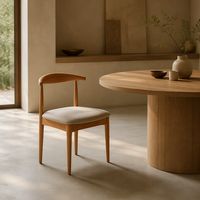 Chaise de salle à manger en bois de frêne avec assise rembourrée, tissu et couleur personnalisables, chaise d'appoint moderne pour la maison et le café