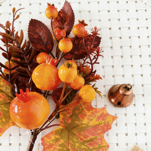 Décorations artificielles en plastique pour Thanksgiving et Halloween, <span class=keywords><strong>tiges</strong></span> <span class=keywords><strong>de</strong></span> feuilles d'érable et baies pour la décoration <span class=keywords><strong>de</strong></span> table - Product Image 6