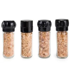 Wholesale Plastic Grinder Salt Pepper Spice Mill Manual Package Packing Container Glass Bottle Salt Pepper Grinder