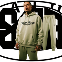 Ensemble sweat à capuche et pantalon large brodé en chenille personnalisé pour homme, sans minimum de commande