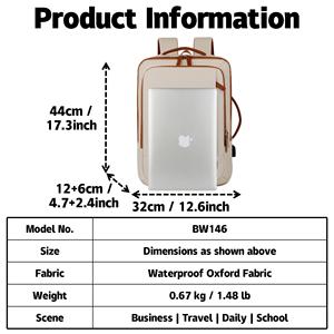 Unisex không thấm nước Oxford du lịch Ba lô Cổng USB mở rộng dây kéo đóng cửa thoải mái dây đeo vai thời trang túi máy tính xách tay - Product Image 6