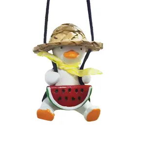 Popular Duck Swinging Mini Cute Cartoon Watermelon Sunglasses Duck Car Decoration Pendant