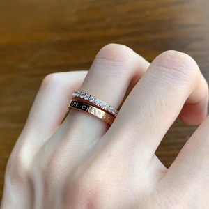 <span class=keywords><strong>Simple</strong></span> Or Rose En Acier Inoxydable Index Bague Niche Conception Fermé Couple Bracelet pour Femmes Inspiré Ins Tendance Zircon - Product Image 4