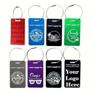 Etiqueta de Equipaje de Aleación de Aluminio con Grabado Láser Personalizado, con Anillo de Alambre, para Promoción Internacional - Product Image 6