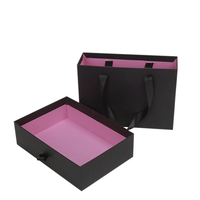 Impression personnalisée Boîte cadeau en carton dur coulissante de luxe avec tiroir Emballage avec poignée en corde