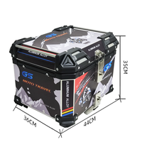Top Case Moto 45L Universel en Alliage d'Aluminium, Coffre Arrière pour Moto
