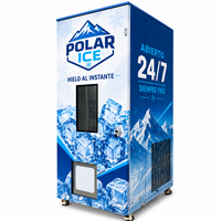 Máquina Expendedora de Hielo Automática, Máquina de Hielo de Autoservicio 24 Horas con Sistema de Embolsado para Gasolineras y Negocios de Playa