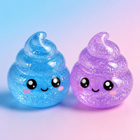 Jouet Squishy Mignon en Forme de Crotte Importé du Zhejiang, Modèle AK-007 en Caoutchouc TPR à Rebond Lent Anti-Stress, Paillettes Aurore Adorables, Unisexe, Tous Âges