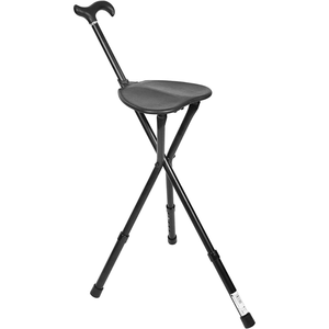 Bastone da Passeggio Pieghevole con Sedile (Altezza Regolabile), Bastoni da Passeggio con Seduta Nero KMINA K10058 - Product Image 5