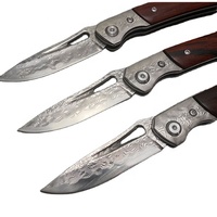 Traversin en acier damas 73 couches et couteau pliant à manche en bois Cocobolo de haute qualité
