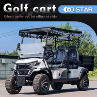 Carrito de Golf de 4 Pasajeros Equipado con Batería de Plomo-Ácido, Plataforma de Carga Grande, Vehículo de Doble Uso para Pasajeros y Carga, Ideal para Villas y Parques