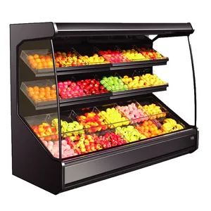 Kimay réfrigérateur commercial pour fruits et légumes avec porte en verre et présentoir vertical au design moderne