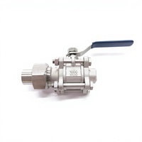 Vanne à boisseau flottant manuelle en acier inoxydable à trois pièces filetée bidirectionnelle Q21F-16P fournie par le fabricant pour la gestion de l'eau