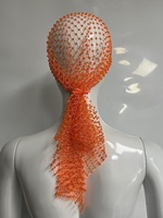 Foulard en maille orné de strass pour femme, bandana scintillant en résille, couvre-cheveux pour fête et festival, accessoires de coiffure en gros