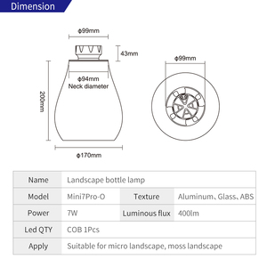COB microlandscape nhà máy điền vào ánh sáng máy tính để bàn trang trí sinh thái chai chiếu sáng bể cá nhà máy điền vào ánh sáng ứng dụng mờ hẹn giờ - Product Image 5