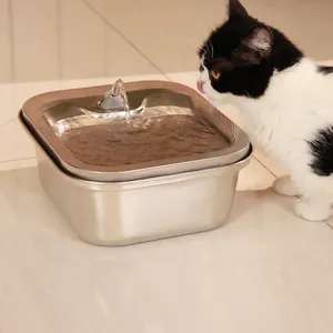 חתול מים מזרקת 4L אוטומטי נירוסטה מזרקה לחיות מחמד כלב מתקן מים