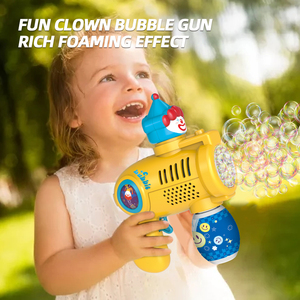 <span class=keywords><strong>Pistola</strong></span> de burbujas amarilla eléctrica recargable automática, pistolas de PC de nuevo estilo, juguete para niños, Material plástico para uso al aire libre - Product Image 3