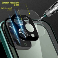Étui de téléphone à écran en verre trempé HD antichoc en alliage d'aluminium de luxe pour iPhone 12 11 13 15 ProMax 14 Plus 13 Pro 15 MPC04