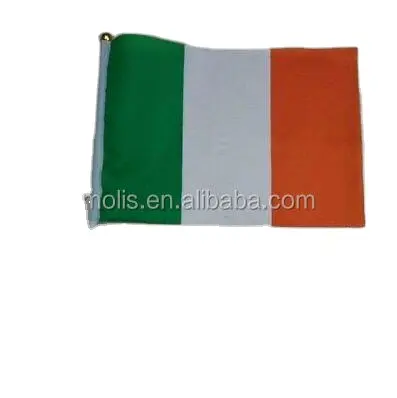 प्लास्टिक ध्वज पोल के साथ थोक कस्टम प्रिंटिंग आयरलैंड हाथ में झंडा