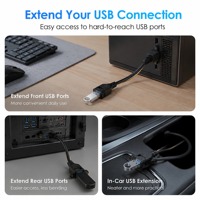 كابل تمديد USB 3.0 أنثى للتركيب على اللوحة، مصنوع من النحاس OFC، كابل USB مزدوج أنثى لمعدات التحكم الصناعية