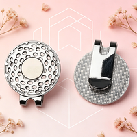 Blanker Metall-Golfhut-Clip mit starkem Magnet, hohler runder Golfballmarker-Halter, individueller Logo-Kappenclip