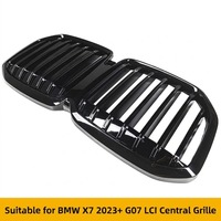 Pour BMW X7 G07 LCI 2023-2025 Grille de calandre simple à lamelles noires brillantes pour l'admission d'air avant – Amélioration à montage direct