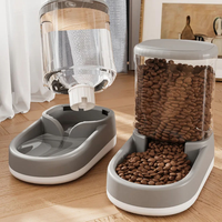 Comedero y Bebedero Automático para Perros y Gatos, Estación de Alimentación por Gravedad con Doble Tazón, Sistema de Autoabastecimiento sin Electricidad